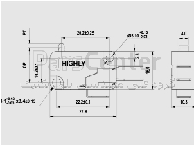 میکروسوییچ ساده بدون اهرم HIGHLY کد VS10N001C2 هایلی تایوان